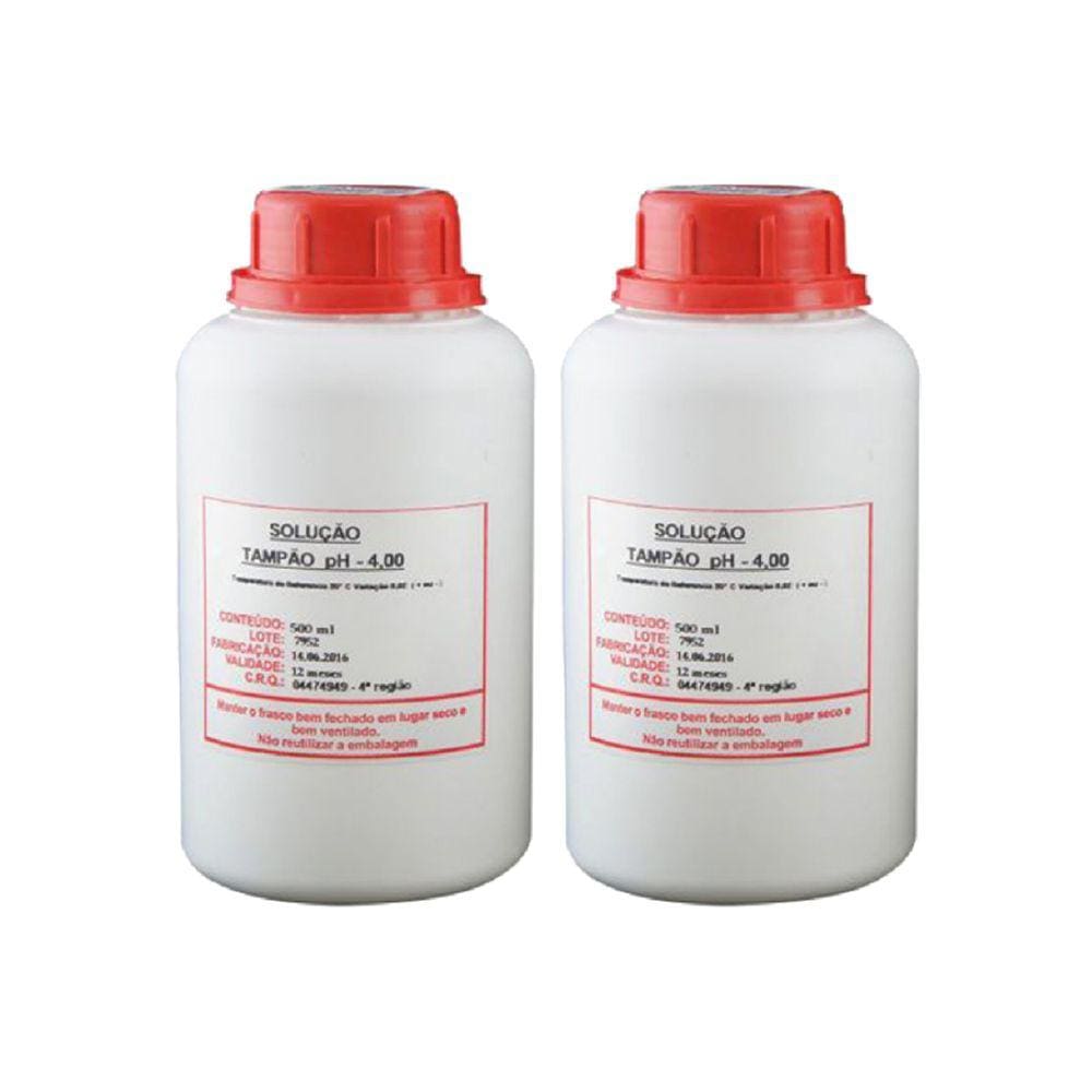 Kit 2 Solução Calibração St-40 Tampão Utilizada Medidor Ph 4,00 500Ml Instrutherm