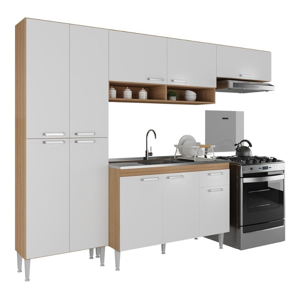 Armário de Cozinha Compacta com Armário e Balcão Paris Multimóveis MP2230