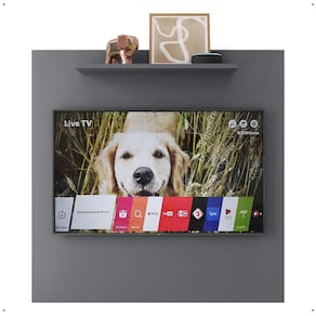 Painel Star Tv 32 Polegadas Prateleira Superior Inferior 90x90 Decoração Multiuso Sala Estar Quarto Recepção Cinza - Lojas RPM