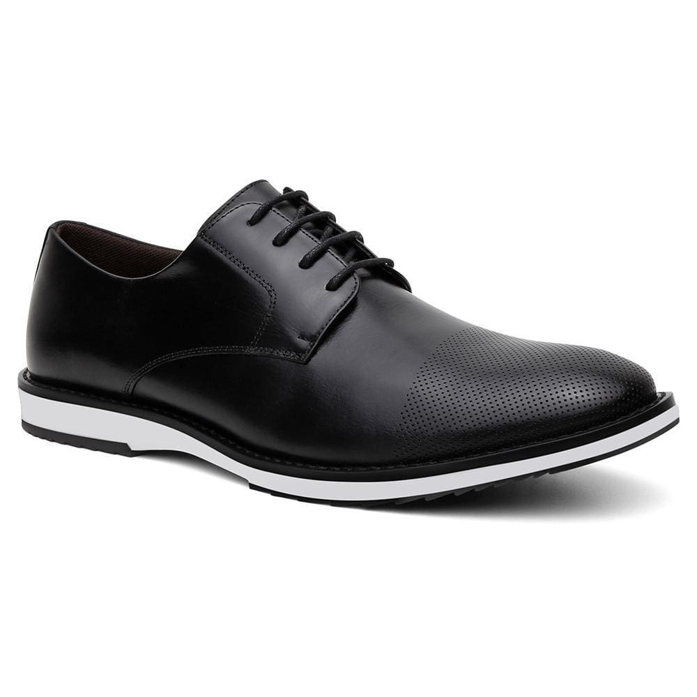 Sapato Masculino Derby Couro Cadarço Bico Redondo Clássico