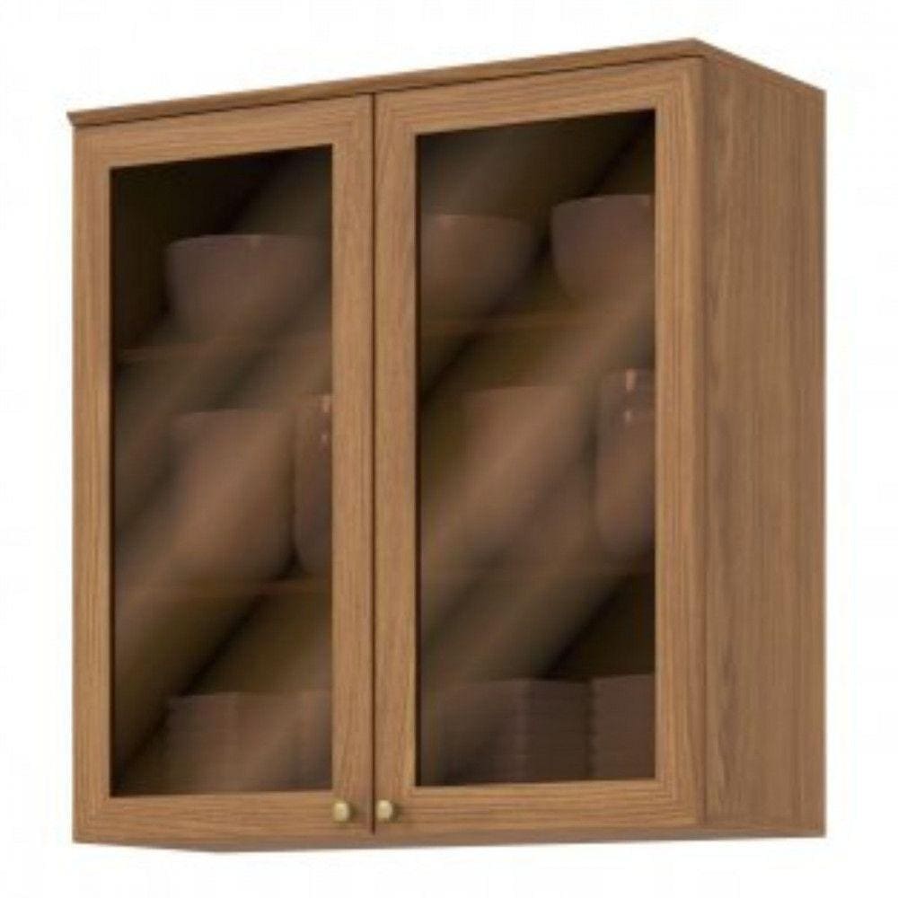 Armário Aéreo 2 Portas de Vidro 80cm Requinte Henn