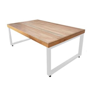 Mesa Industrial para Jardim Infantil Bernardo 120x70cm Madeira Maciça Ferragem Branca
