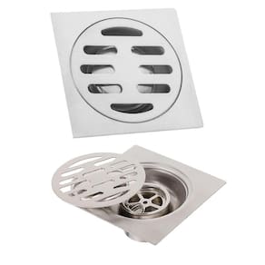 Ralos Aço Inox 10x10 Kit 2 Unidades Banheiro Lavabo Anti Odor Anti Inseto Seguro Resistente Higienico
