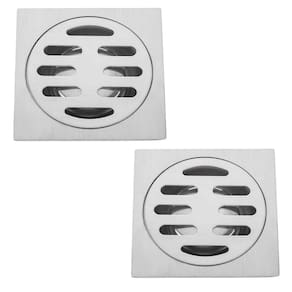 Ralo Inox 10x10 Banheiro Lavabo Kit 2 Unidades Anti Odor Anti Inseto Resistente Higienico Seguro
