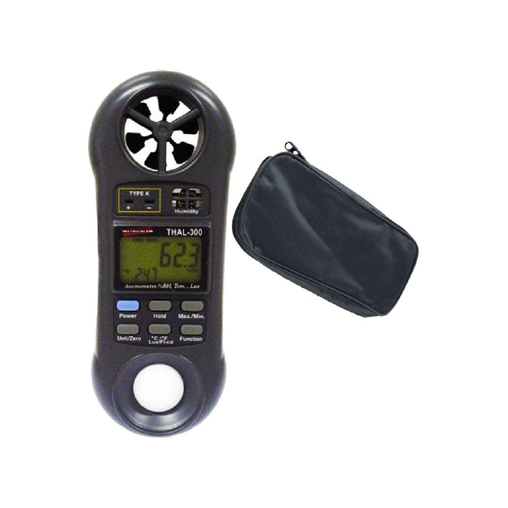 Kit Termo-higro Digital Anemômetro Velocidade Luxímetro Umidade Luminosidade Thal-300 Portátil Estojo Transporte Es-01