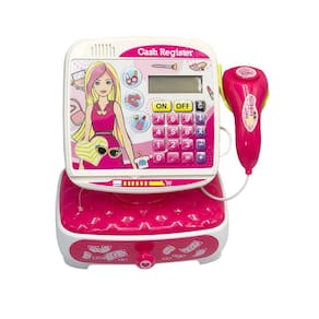 Caixa Registradora de Brinquedo Menina Rosa Visor Digital