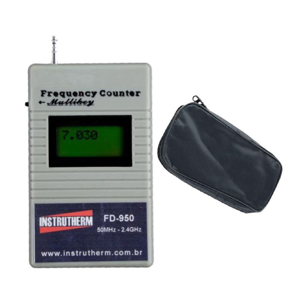 Kit Frequencimetro Digital Bolso Faixa 50Mhz A 2.4Ghz P/rf Antena Hold Fd-950 Portátil Estojo Transporte Vinil Es-01