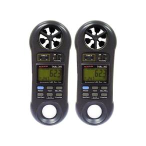 Kit 2 Termo Higrômetro Digital Umidade Anemômetro Luminosidade Luxímetro Velocidade Hold Thal-300 Portátil Instrutherm