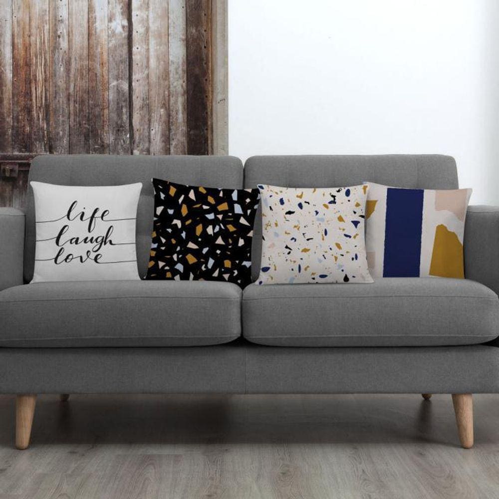 Kit 4 Capas Para Almofadas Decorativas Granilite Preto