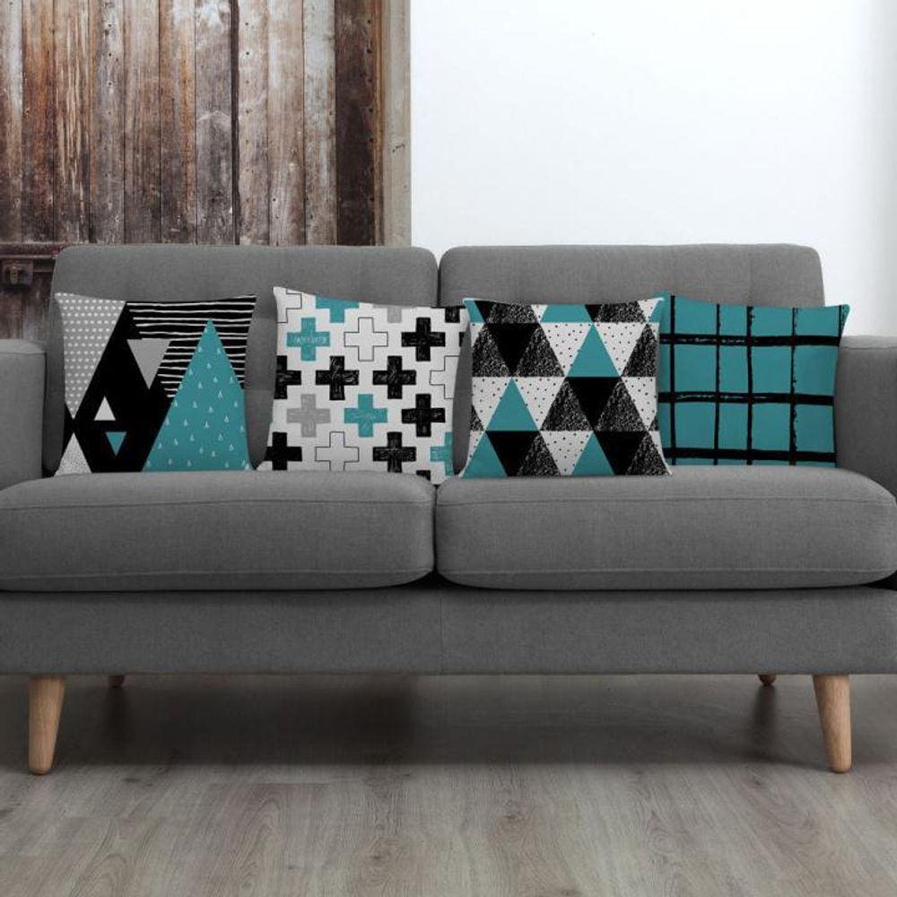 Kit 4 Capas Para Almofadas Decorativas Cross Tifany