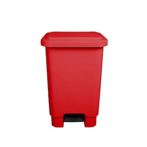 Cesto Lixeira Plástica Resistente Pedal 50 Lts Vermelho
