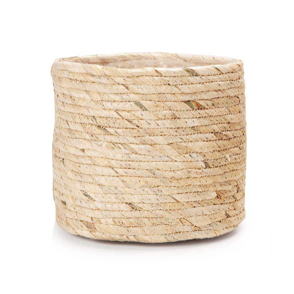 Cachepot em Fibra Natural Cesto Bege - 23cm