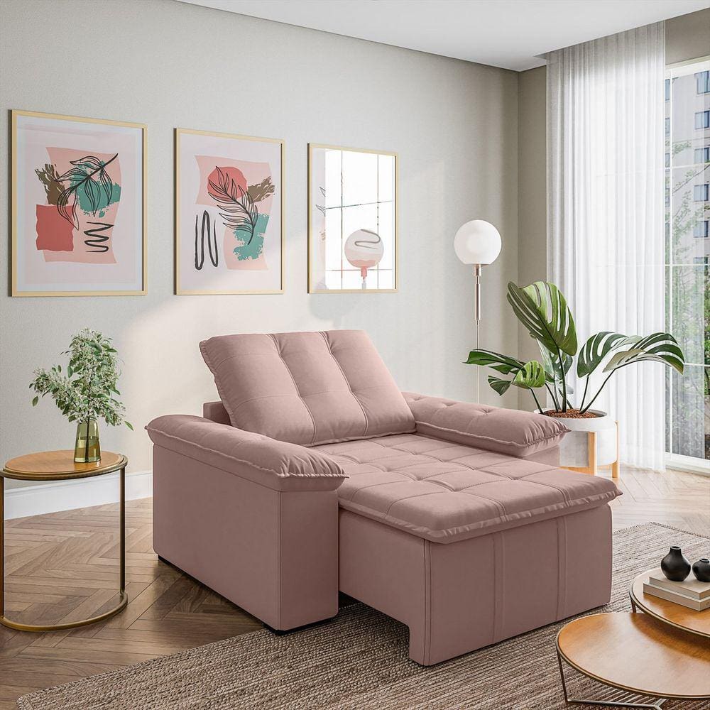 Poltrona Retrátil Palmeira Cabecasa Madeiramadeira Rosa