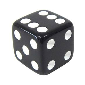 Jogo De Dado 16mm (1,6cm) Preto - EJ Games
