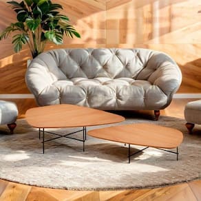 Conjunto Mesa de Centro Capri Formato Orgânico Mel