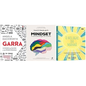 Kit 3 Livros Garra + Mindset + O Milagre Da Manha