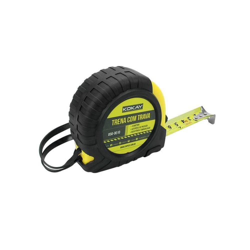 Trena Emborrachada Com Trava  Fita Metálica 10 Metros 25Mm