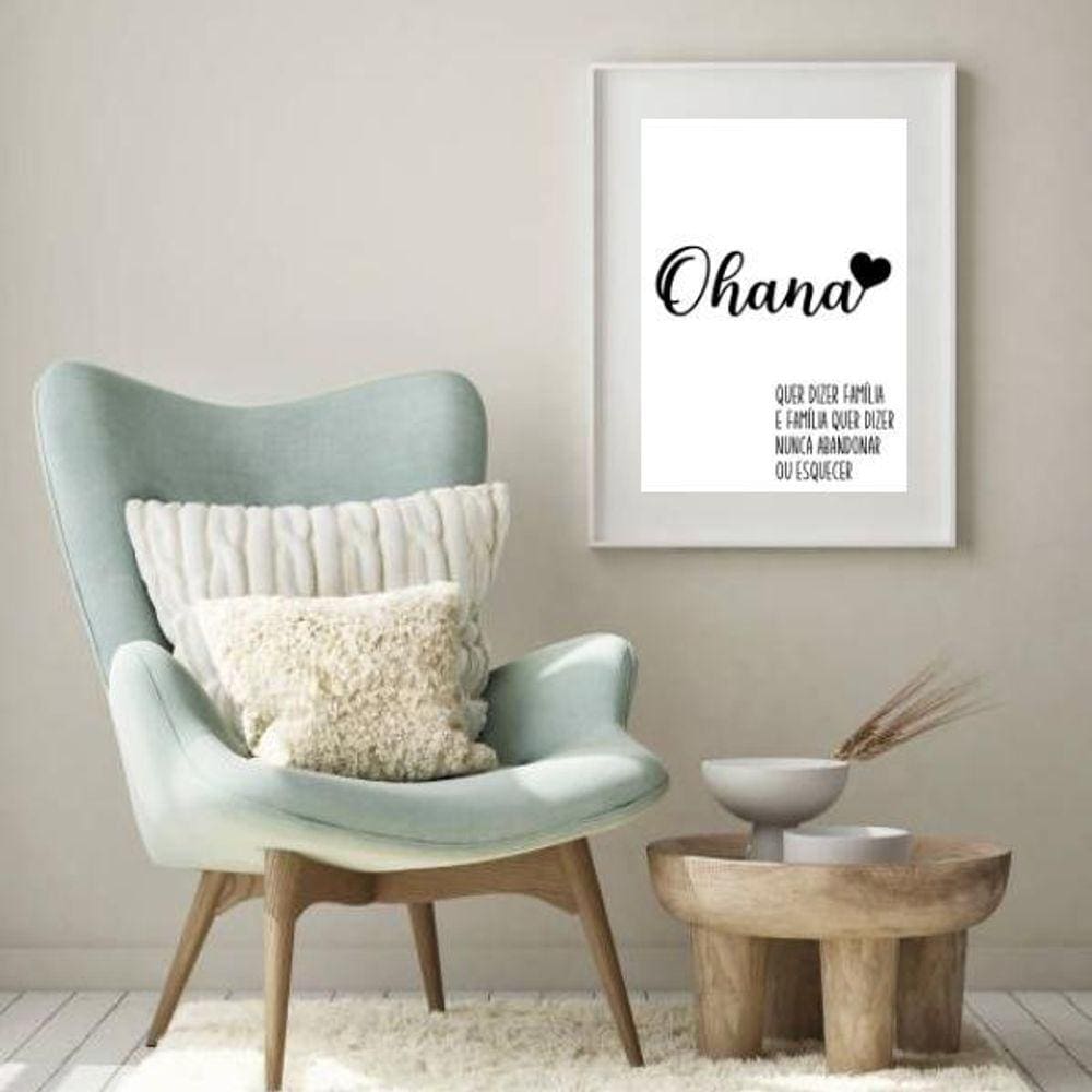Quadro Ohana Quer Dizer Família - 60X48Cm