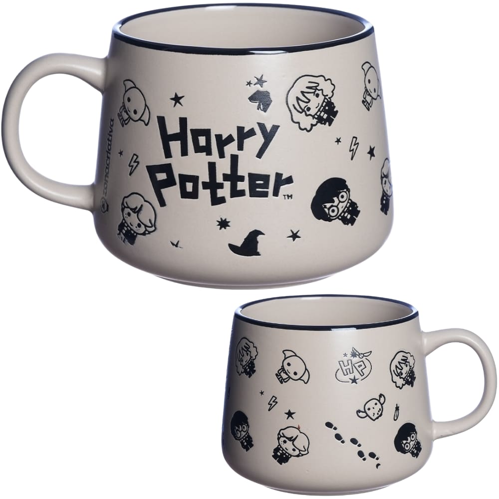 Caneca Harry Potter Cerâmica Fosca Com Estampa Baixo Relevo 500ML Oficial Warner Bros