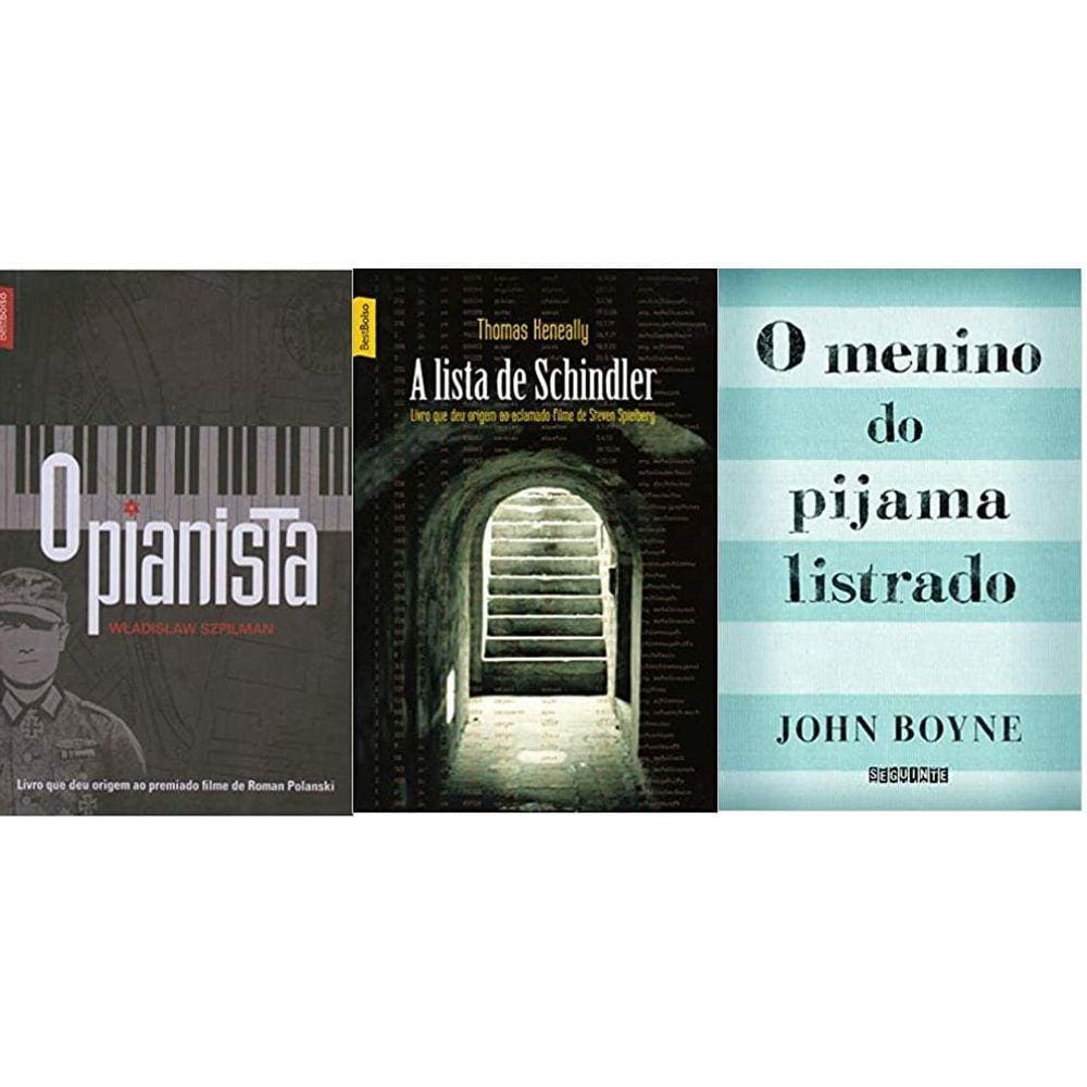 Kit 3 Livros O Pianista + A Lista Schindler + O Menino Do