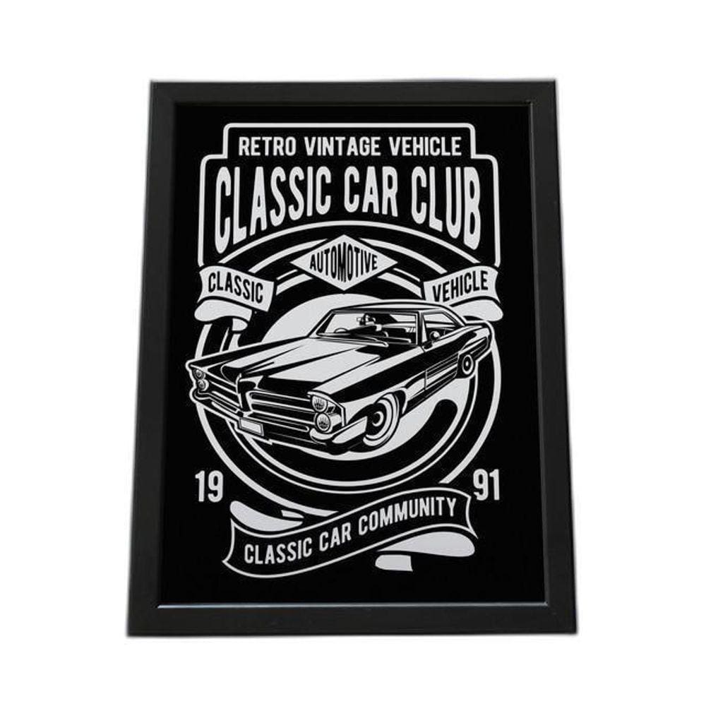 Quadro Com Moldura Clasic Car Club 30X20Cm