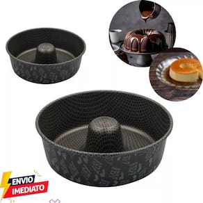 Forma Pudim Redonda 18Cm Vermelha Antiaderente Bolo Torta