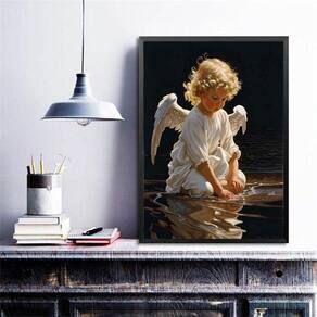 Quadro Decorativo Anjo Criança 33X24Cm