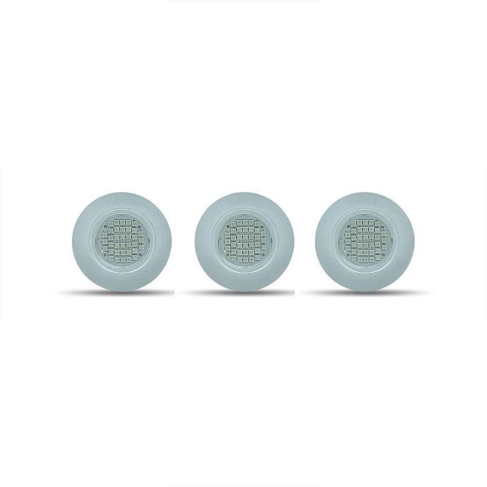 Kit Refletor De Led Para Piscinas 9W Rgb 3 Unidades