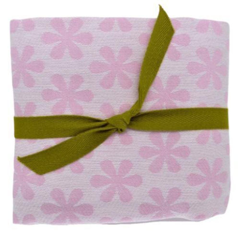 Kit 2 Pc. De Panos De Prato Português Flor Rosa 100%Algodão