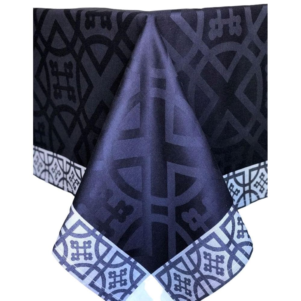 Toalha De Mesa Portuguesa Idylle Azul Em Jacquard 100% Alg