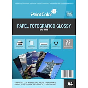 Papel Fotográfico Glossy A4 180g 100 Folhas