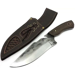 Faca Artesanal Carbono para Caça Pesca c/ Bainha Lâm 19 cm