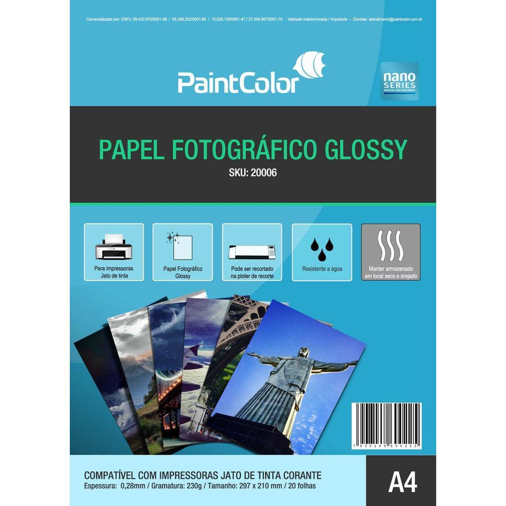 Papel Fotográfico Glossy A4 230g 20 Folhas