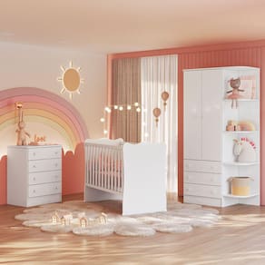 Quarto de Bebê Doce Sonho Completo Qmovi Branco