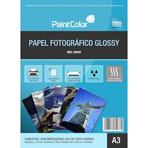 Papel Fotográfico Glossy  A3 180g 20 Folhas