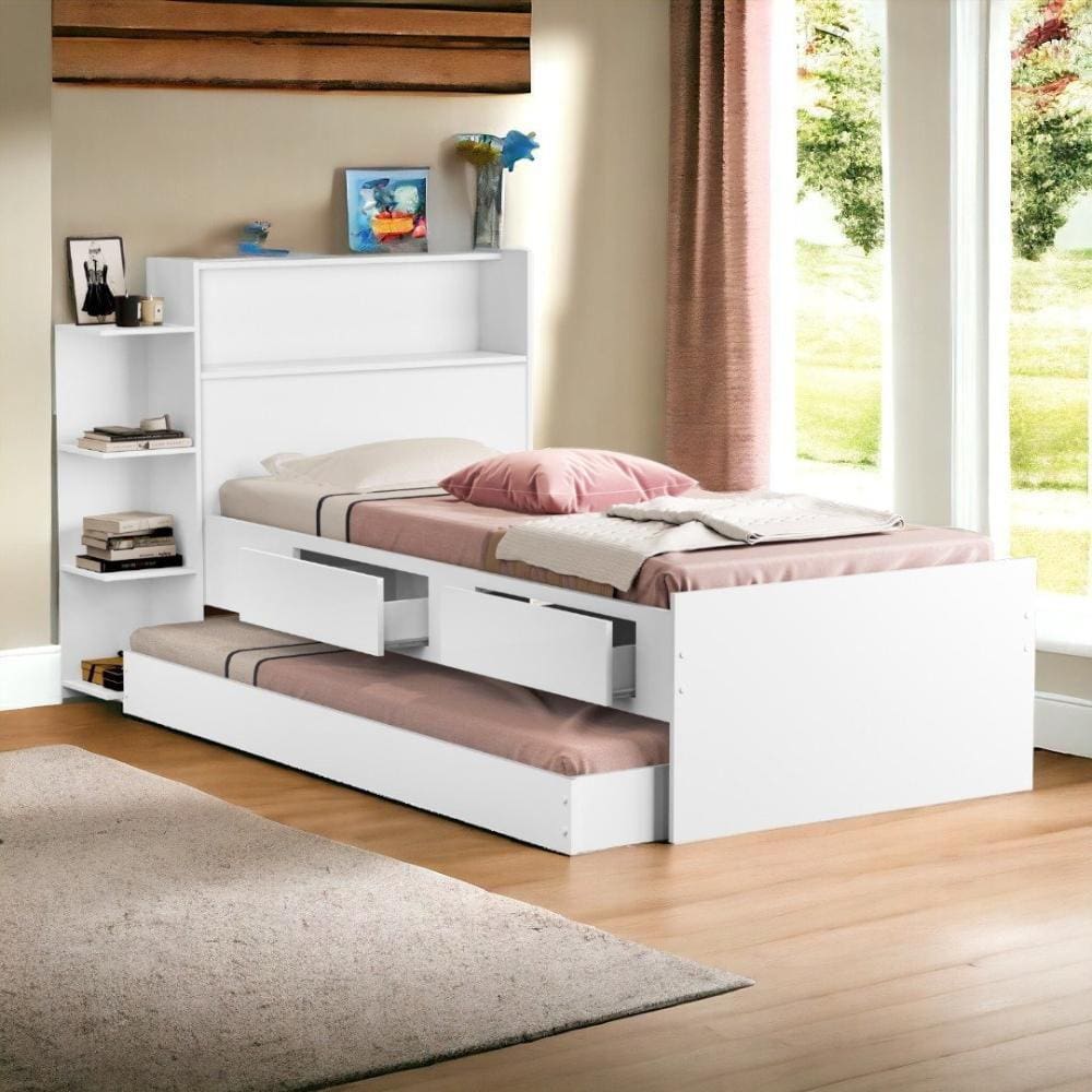 Cama Isa Solteiro 0,88cm com Cama Auxiliar Branco - Cambel