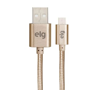 Cabo Micro Usb Revestido em Nylon Reforçado Dourado 1m - ELG