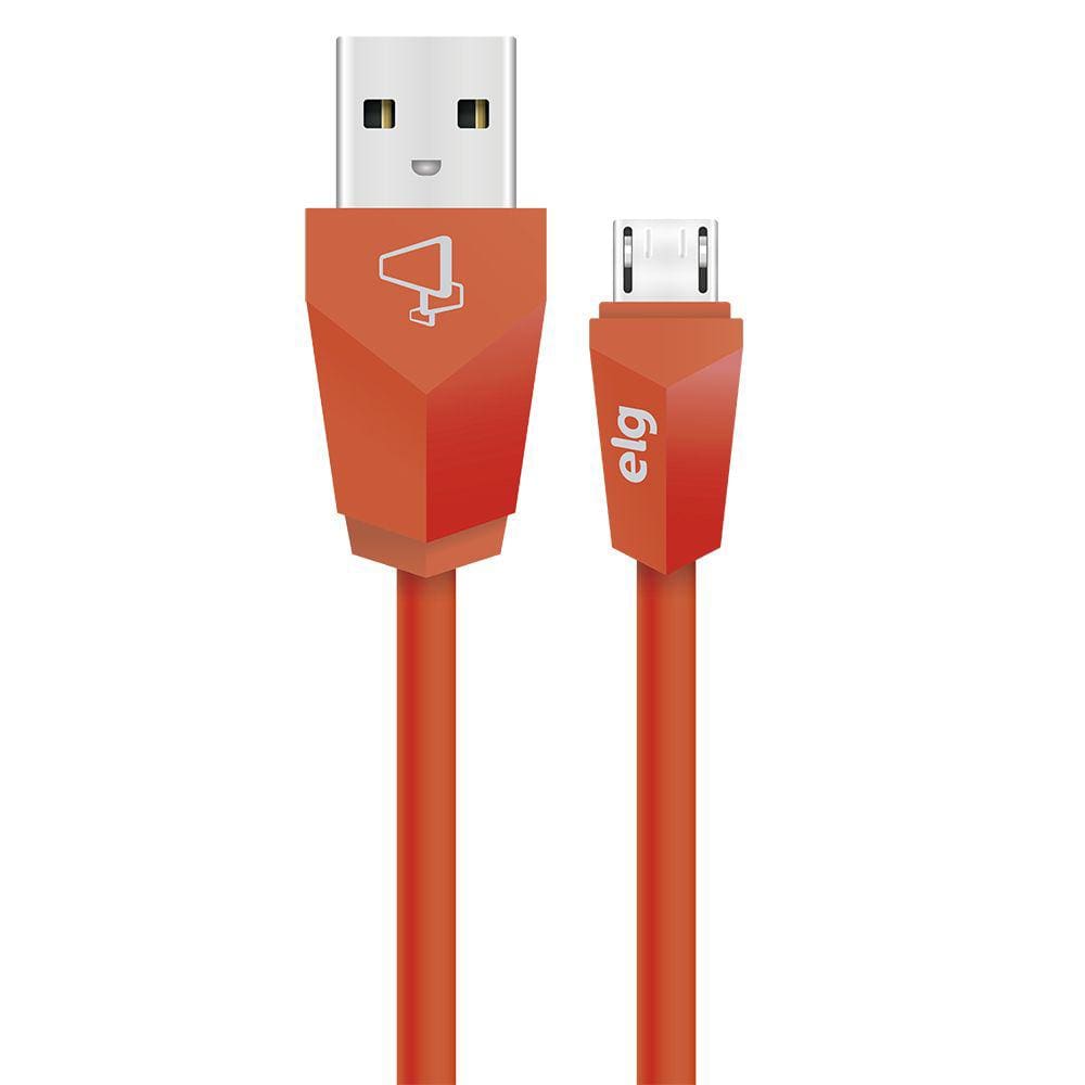 Cabo para carregador Micro USB  Laranja 1M - ELG