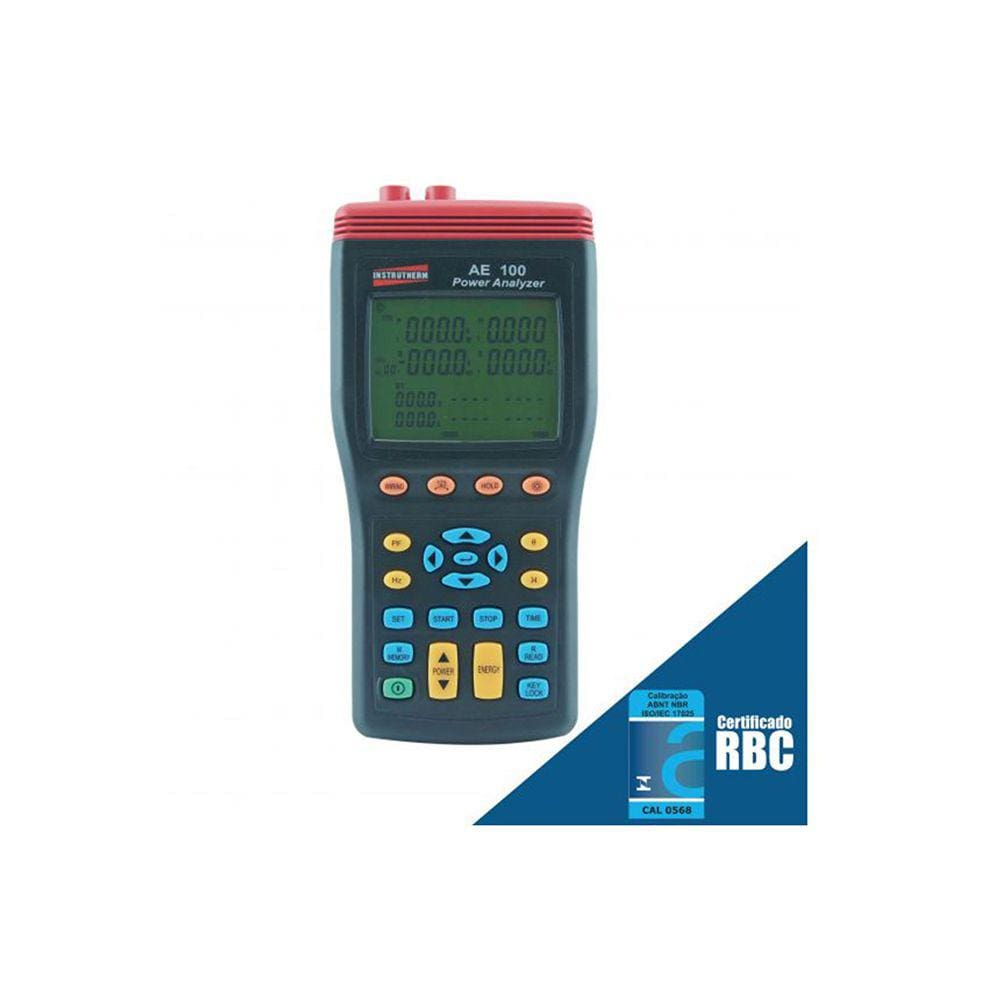 Analisador Energia Digital True Rms Usb Datalogger Sd Distorção Harmônica Ae-100 Portátil Instrutherm Estojo Certificado