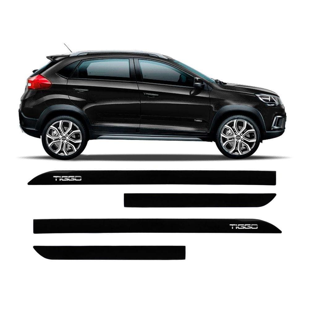 Friso Escrita Cromada Chery Tiggo 2 Preto Metálico