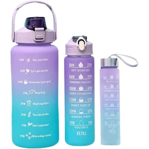 Kit 3 Garrafa De Água Academia Squeeze Galão Motivacional