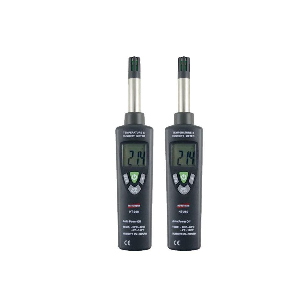 Kit 2 Termo-higrômetro Temperatura Umidade Psicrômetro Hold Min Max Sensor Termistor Portátil Instrutherm