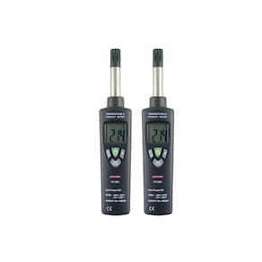 Kit 2 Termo-higrômetro Temperatura Umidade Psicrômetro Hold Min Max Sensor Termistor Portátil Instrutherm