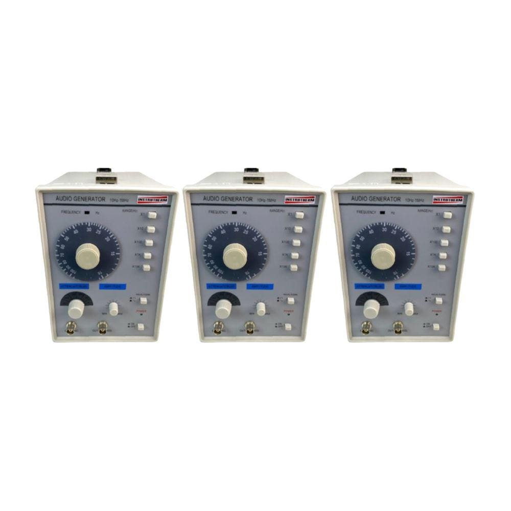 Kit 3 Gerador Áudio Digital 7 Leds Faixa 10Hz A 1Mghz Onda Senoidal Quadrada Frequencímetro Ga-100 Portátil Instrutherm