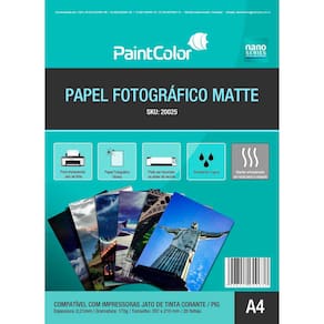 Papel Fotográfico Matte 170g A4 20 Folhas