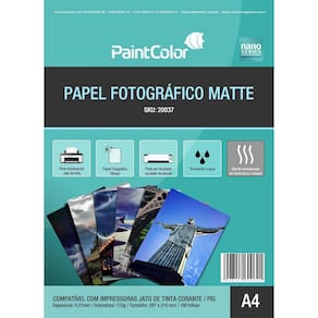 Papel Fotográfico Matte para Jato de Tinta 170g A4 - 100 Folhas