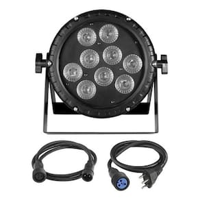 Refletor Canhao Led Par 64 Rgbwa+Uv 9 Leds 18W Prova D`Agua