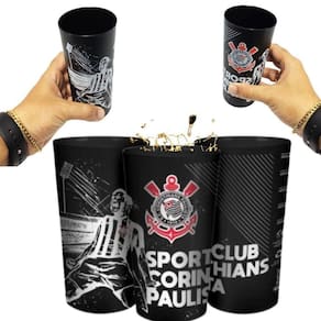 Kit 4 Copos Plástico Premium Grande Sport Clube Corinthians