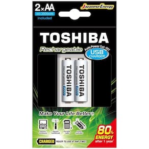 Carregador De Pilha Usb Tnhc-6gme2 Cb (c/2 Pilhas Aa 2000 Mah) Toshiba