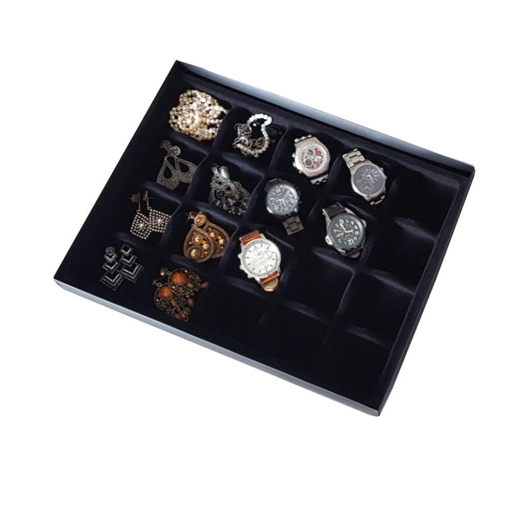 Organizador Para Joias Em Veludo 42x32 Preto Pa-02av Ideal Pack